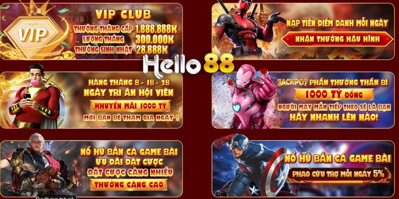 Các chương trình khuyến mãi Hello88